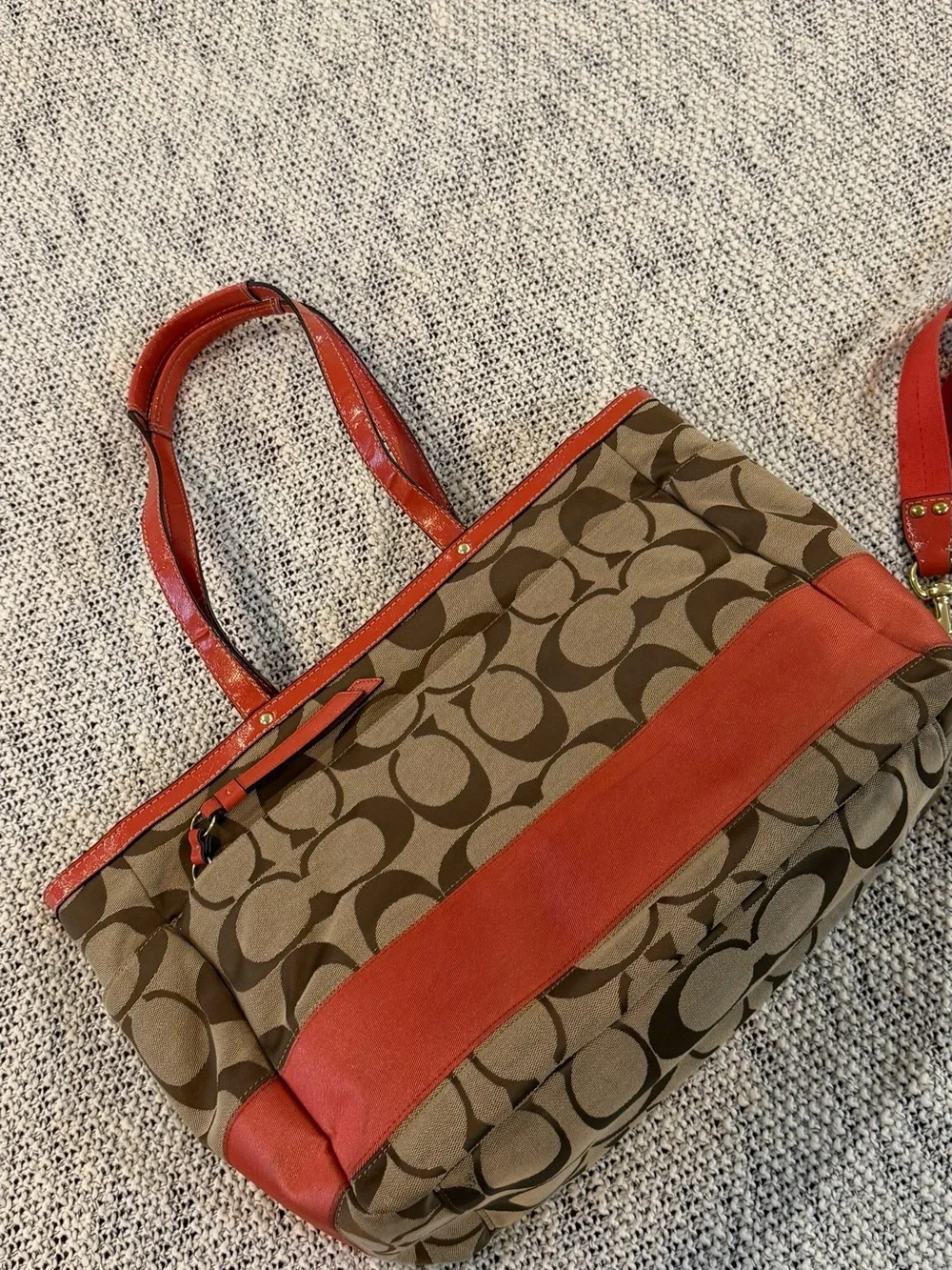 Coach Brown Signature Canvas Diaper Bag